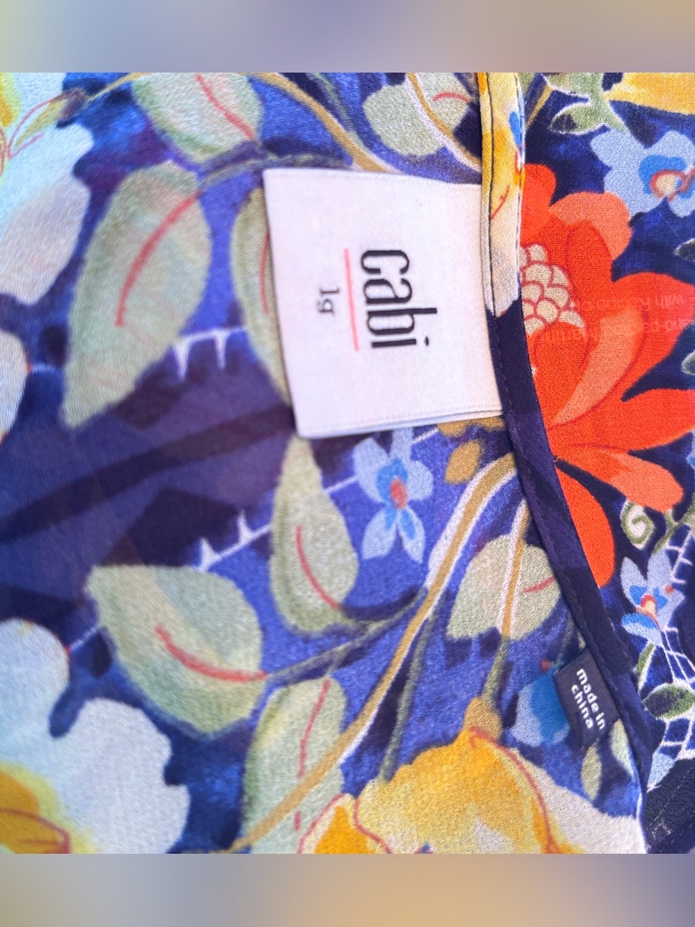 CAbi "Amour" Sheer Floral Button-Up Blouse Size Large - Picture 14 of 14